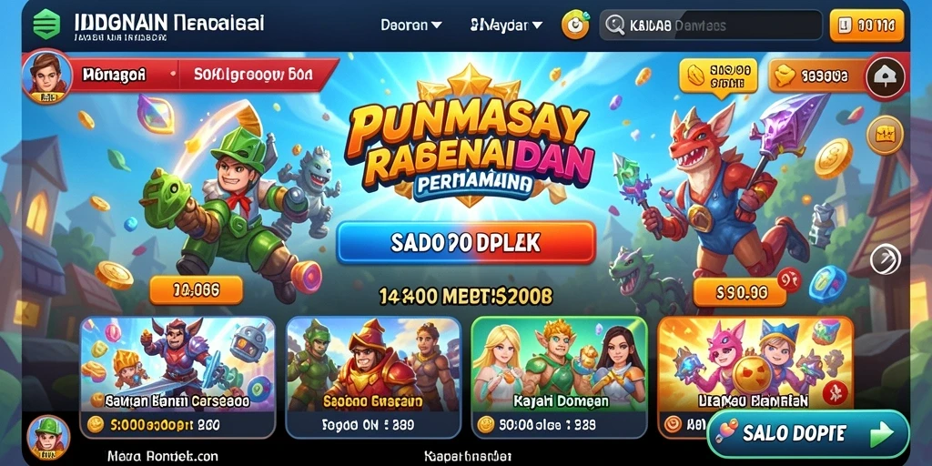 Tampilan utama <strong>ACEPARTY</strong> dengan pilihan mini-game yang beragam.