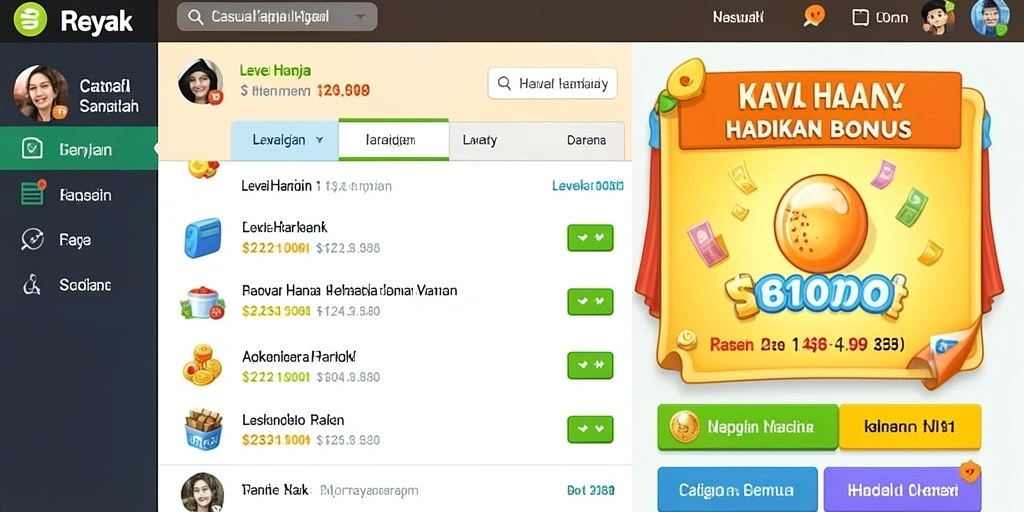 Tampilan karakter yang menarik dan penuh warna.